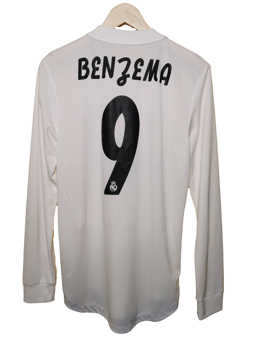 2018 Real Madrid Home Long Sleeve Player Spec 'Benzema 9', Medium